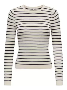 ONLMILA LS STRIPE BUTTON O-NECK CC - 180083001/Bir