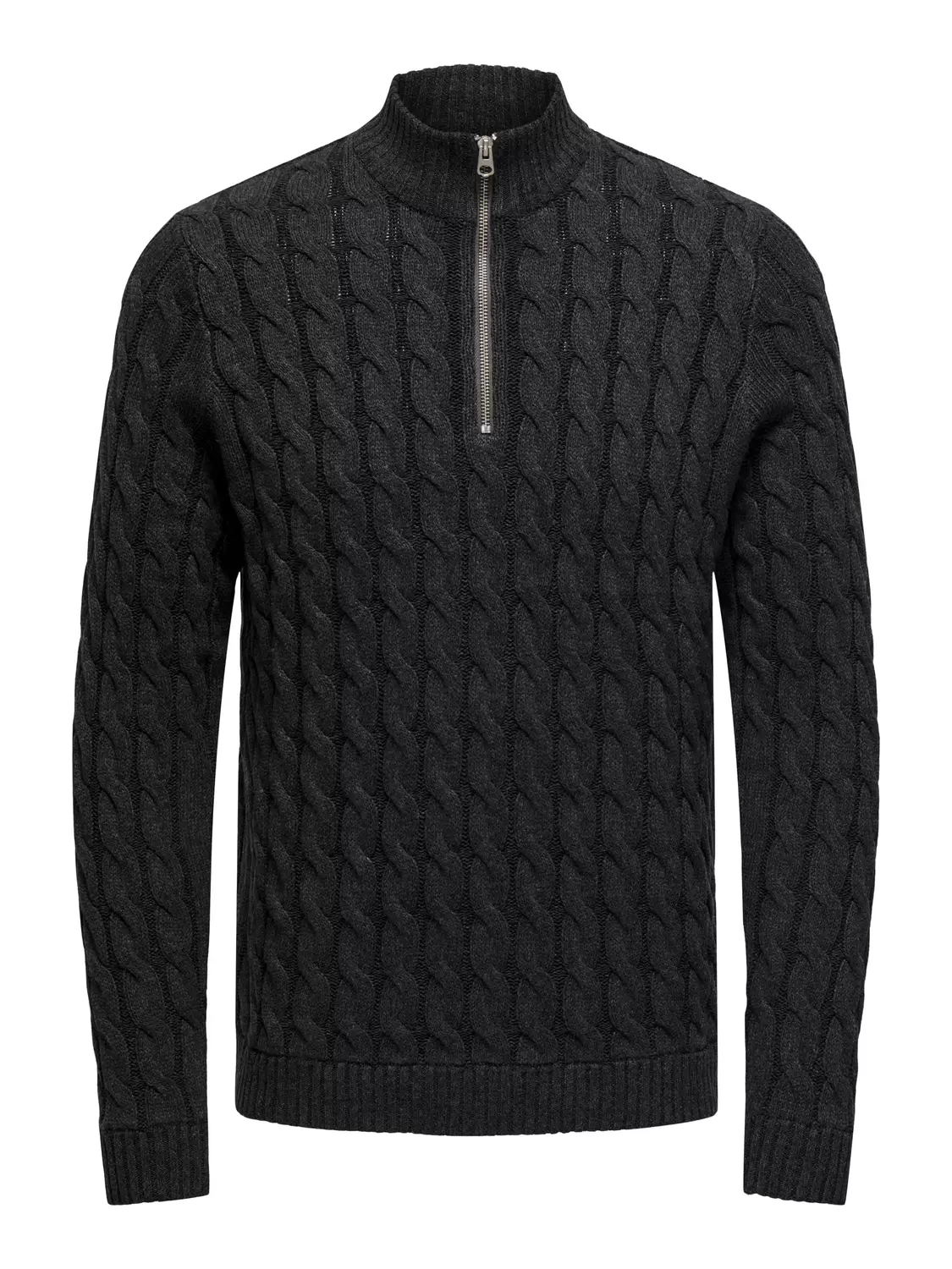 ONSKICKER LIFE REG 3 CABLE HALF ZIP KNIT