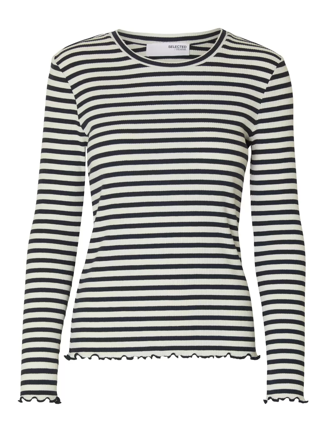 SLFANNA LS CREW NECK TEE STR NOOS