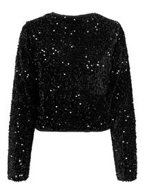 ONLANIKA SEQUINS LS BOW TOP WVN