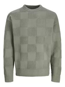 JPRBLAPEETO PATTERN KNIT CREW NECK - 176519/Agave