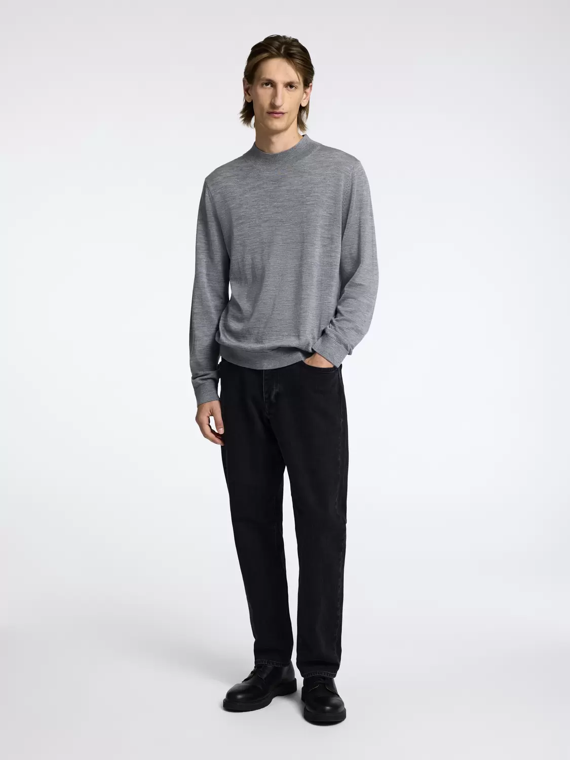 SLHTRAY LS KNIT MERINO MOCK NECK NOOS