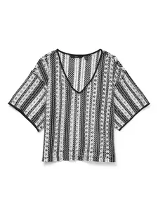 VMOHIO SS V-NECK OVERSIZE TOP JRS GA