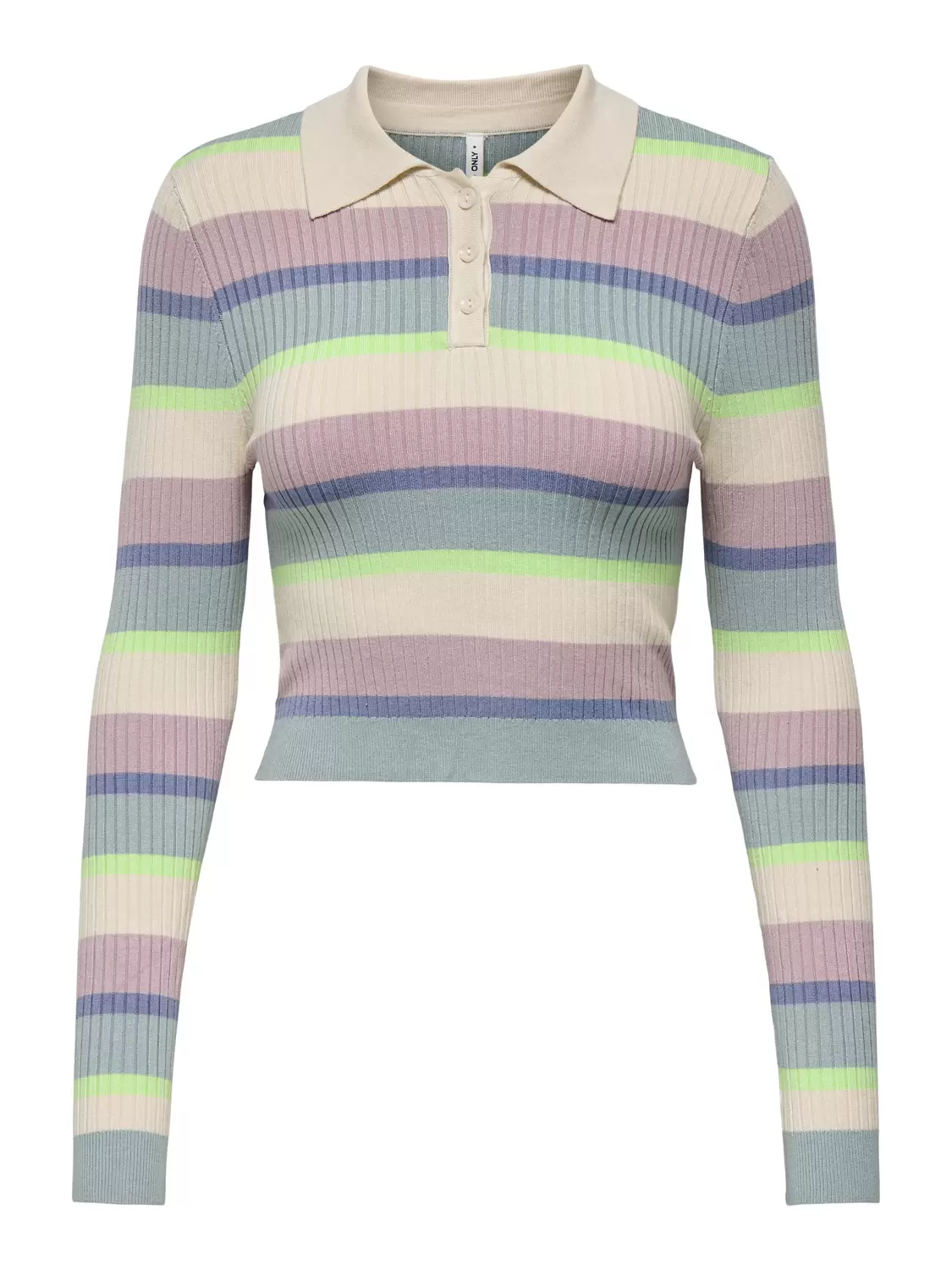ONLKAROL LS CROP RIB BUTTON POLO CC