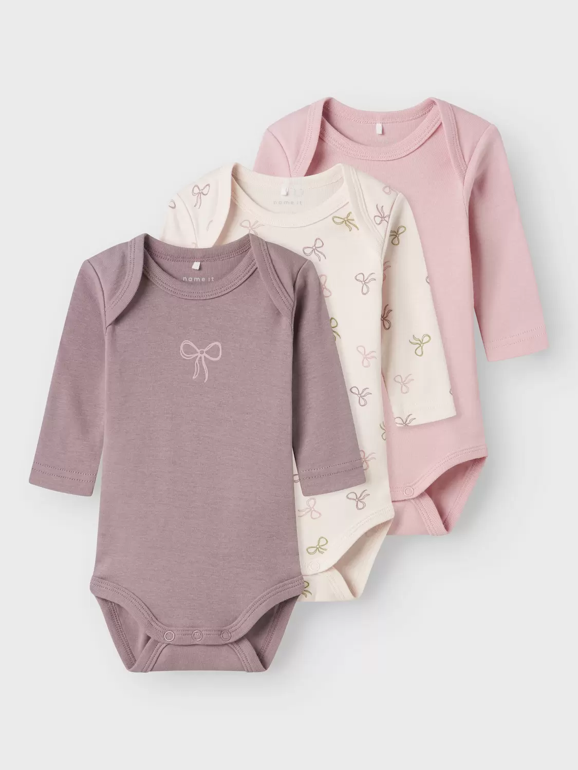 NBFBODY 3P LS BARELY PINK BOW NOOS
