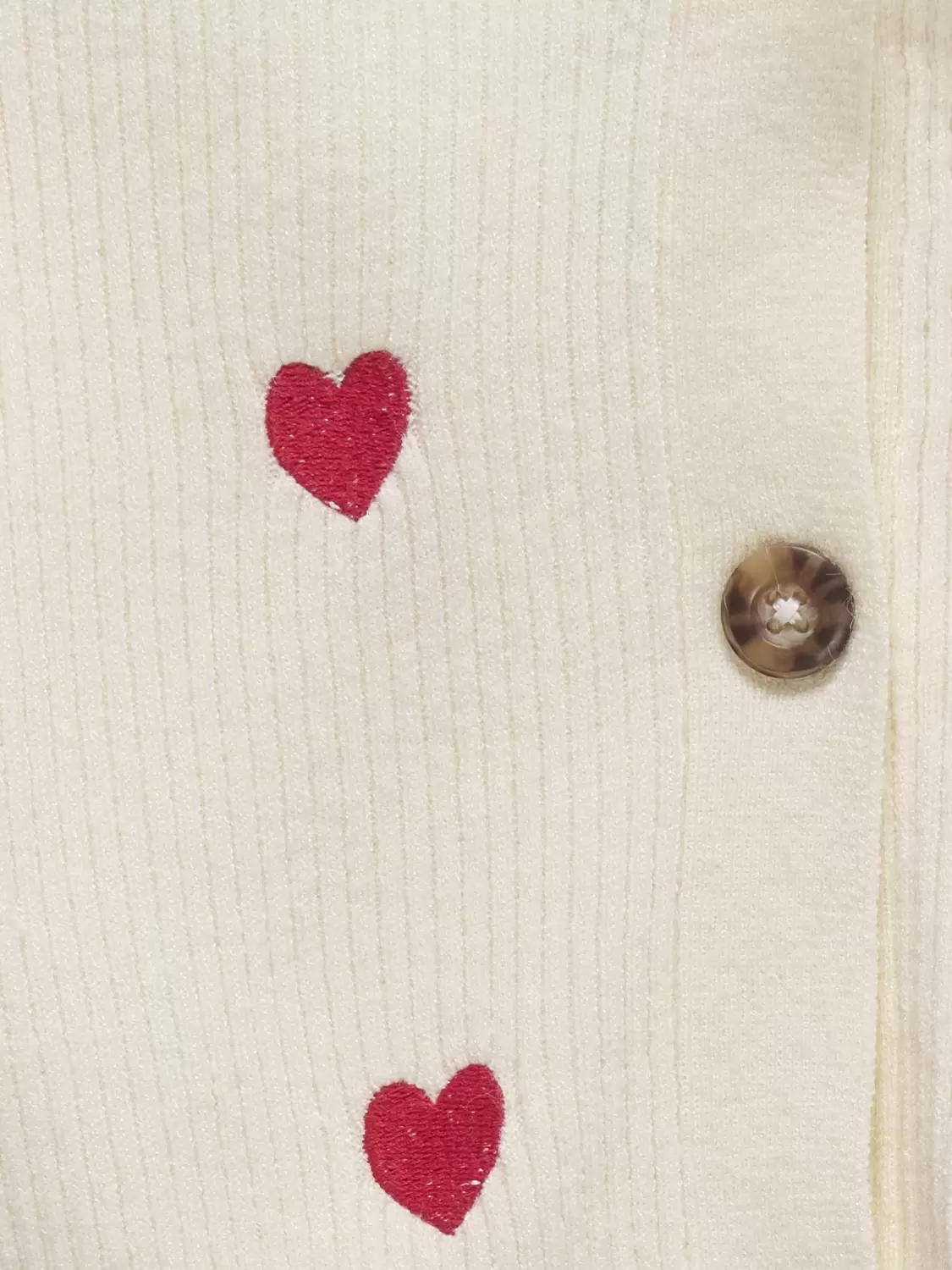 KOGDANA LIFE LS HEART VNECK CARDIGAN KNT