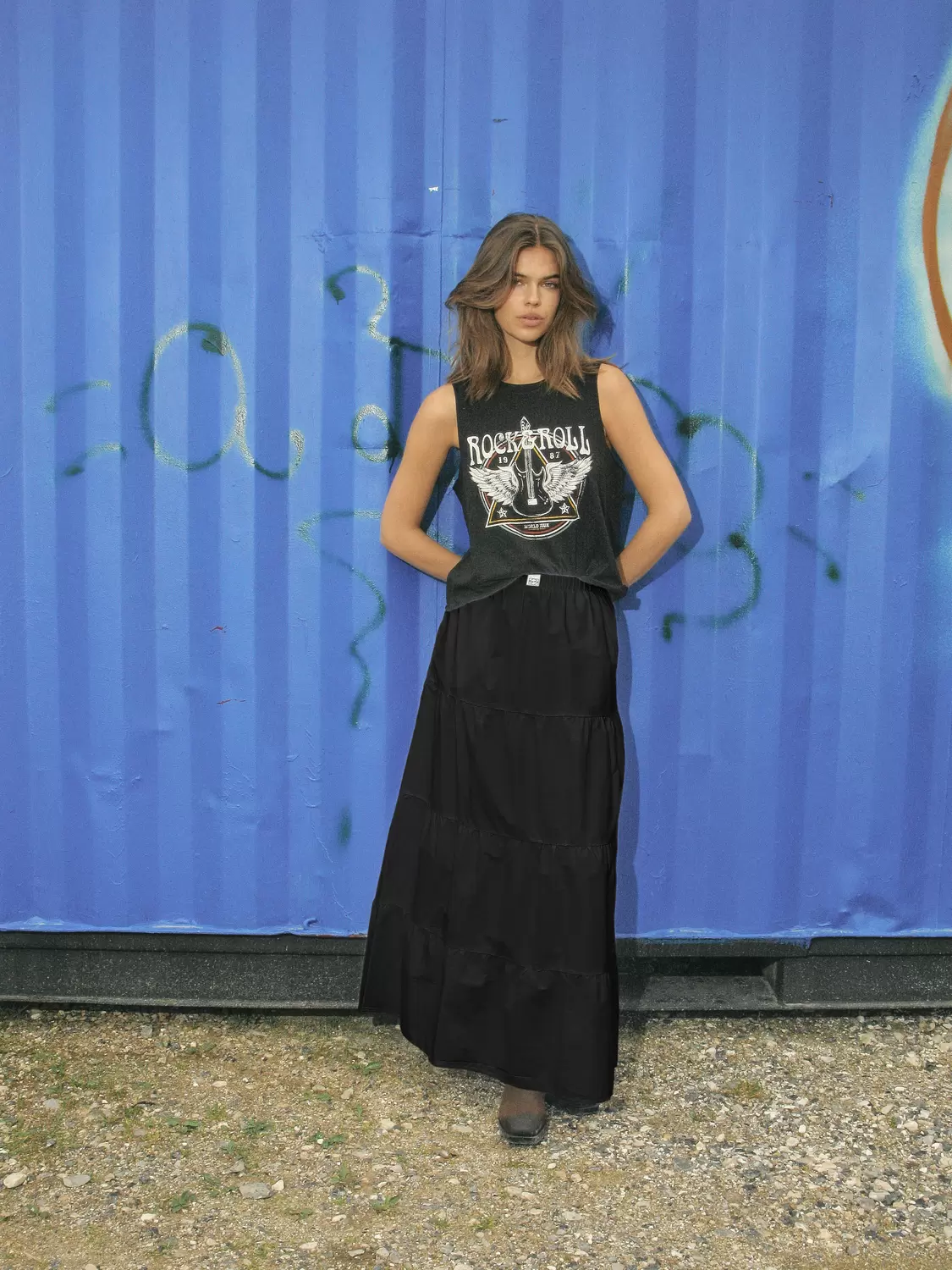 NMFREJA POPELINE MAXI SKIRT WVN
