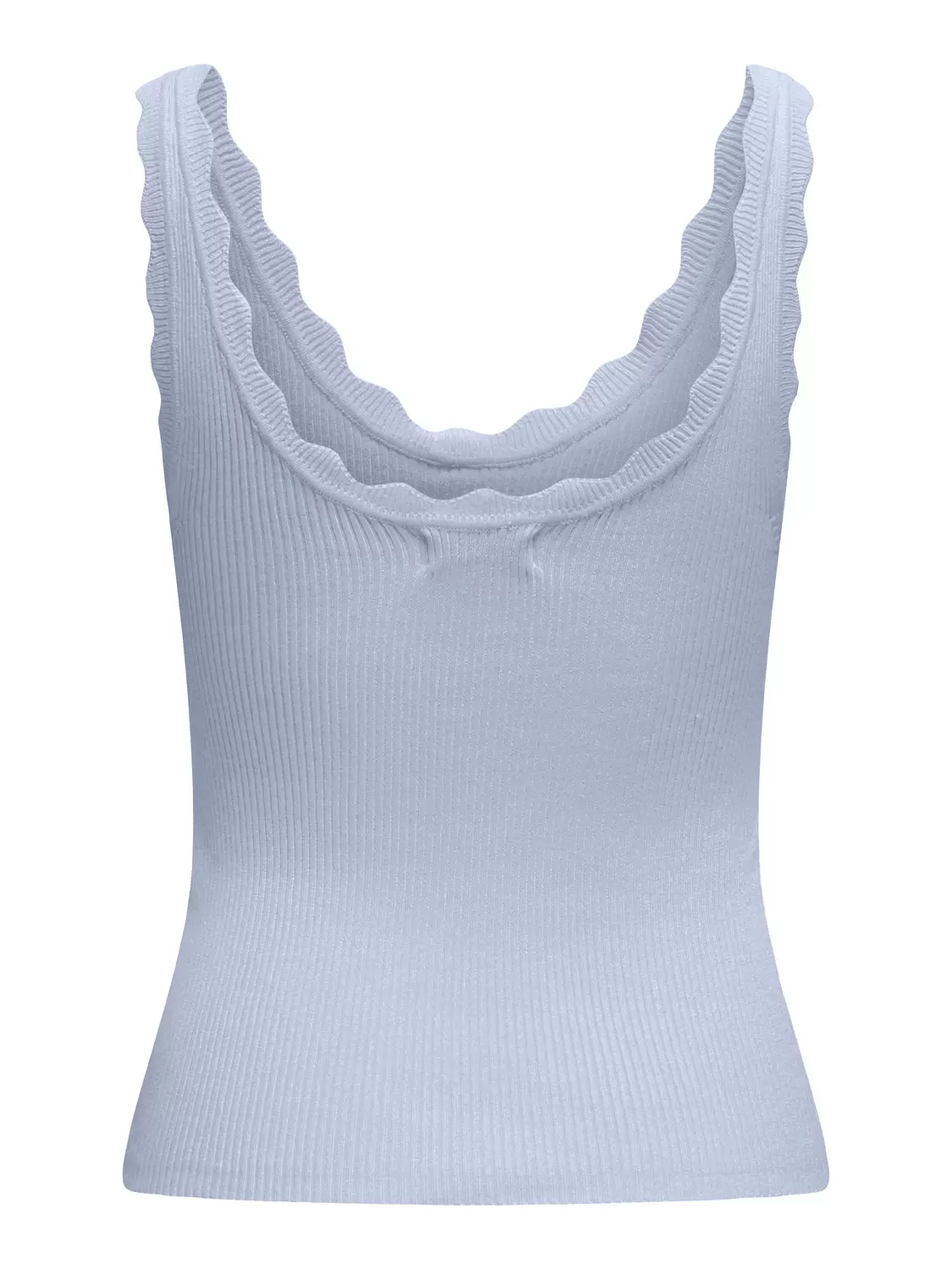 JdY Damen Top Mit Muschelsaum - Elegantes Strick Top Ohne Ärmel U-Ausschnitt