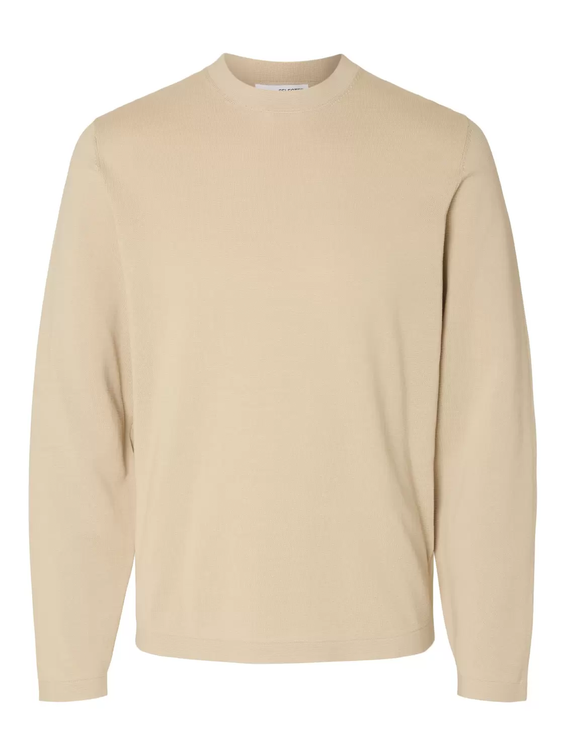 SLHRAVI LS KNIT STRUCTURE CREW NECK NOOS
