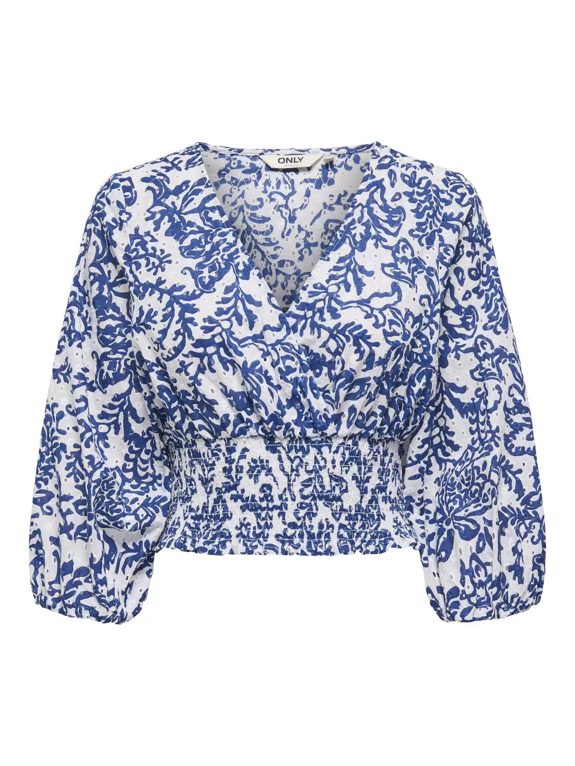 ONLCHANEE 34 SMOCK EMB TOP WVN