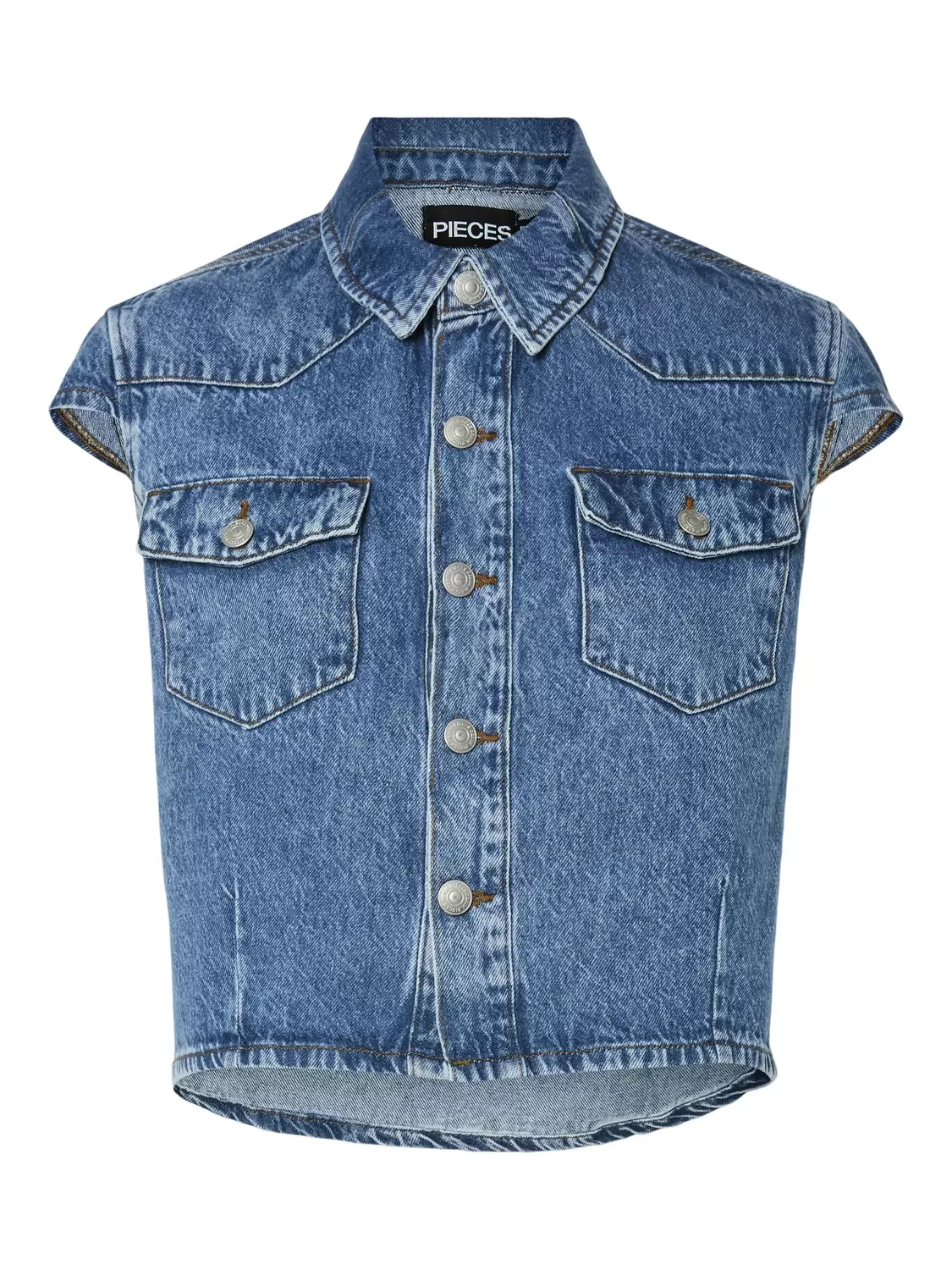 PCTASHA SS DENIM SHIRT