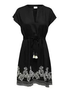JDYRISSO LIFE S/S EMBROIDERY DRESS WVN