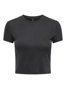 ONLHANNAH S/S O-NECK SHORT TOP JRS - 177911/Black