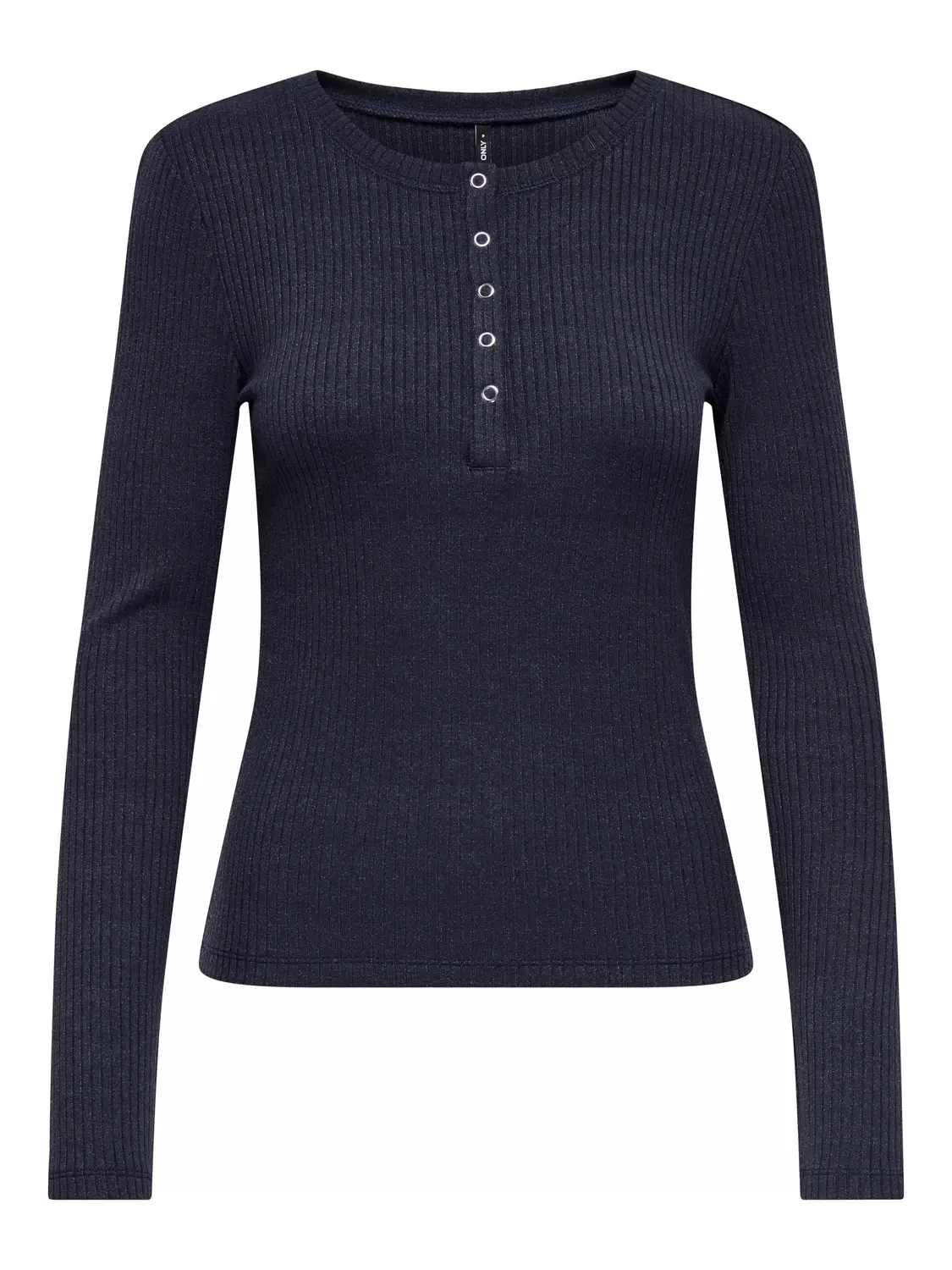 ONLLINEA L/S O-NECK BUTTON TOP CC JRS