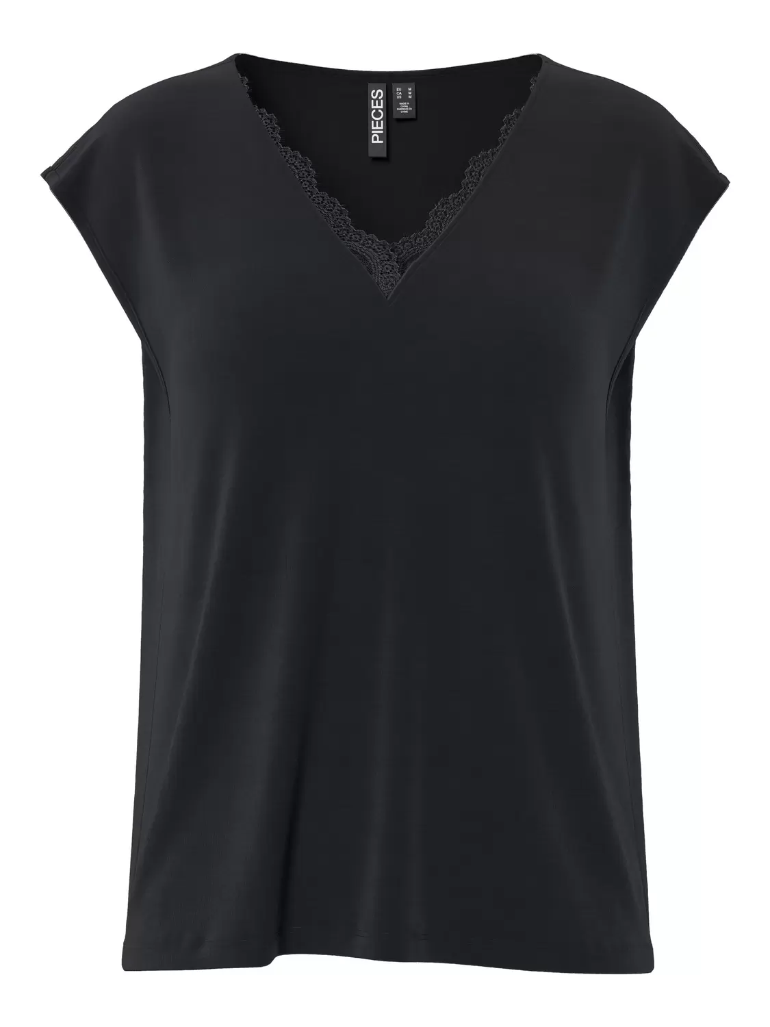 PCKAMALA LACE V-NECK TEE JR NOO B female