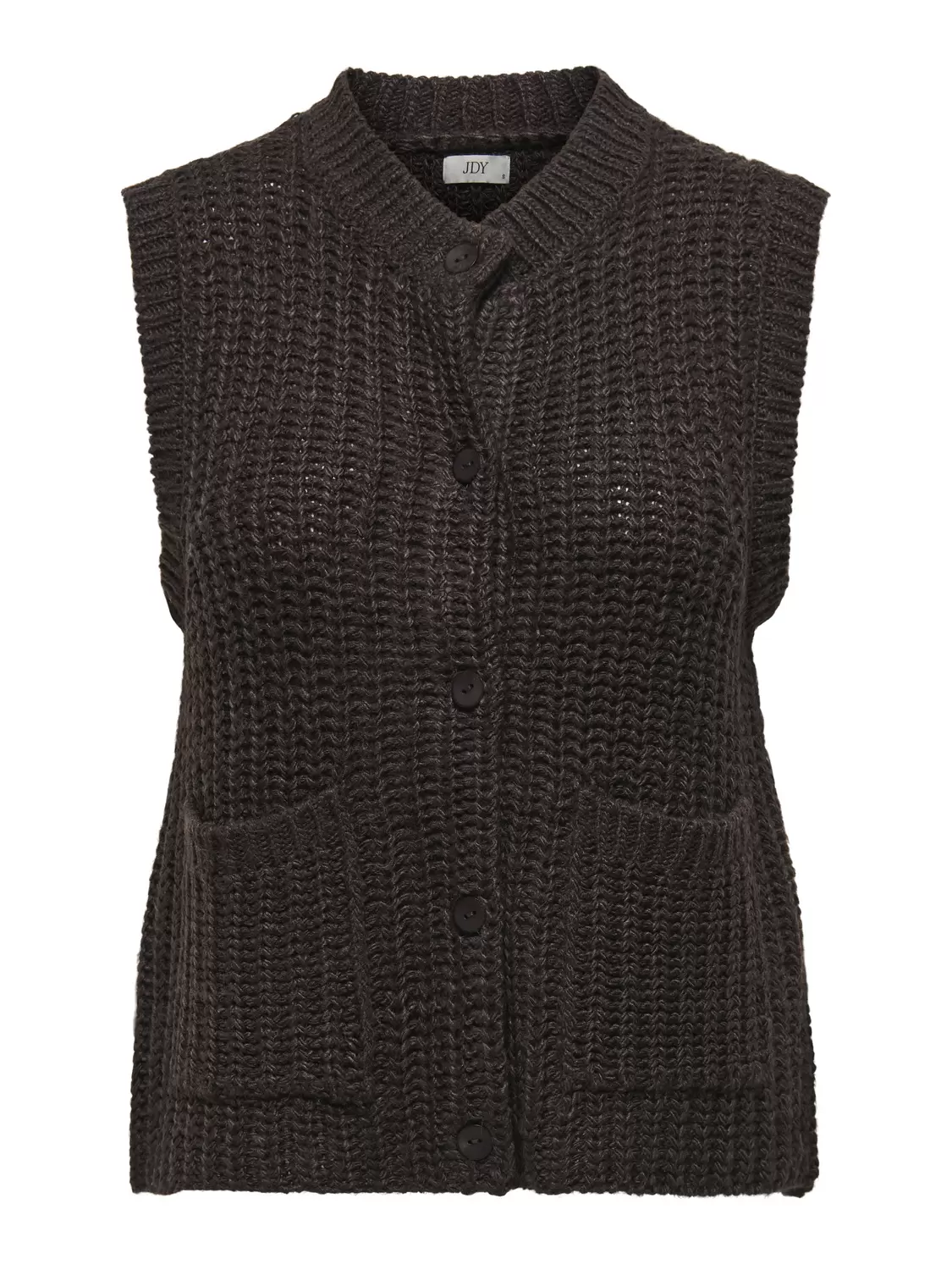 JDYMABEL S/L O-NECK BUTTON VEST KNT