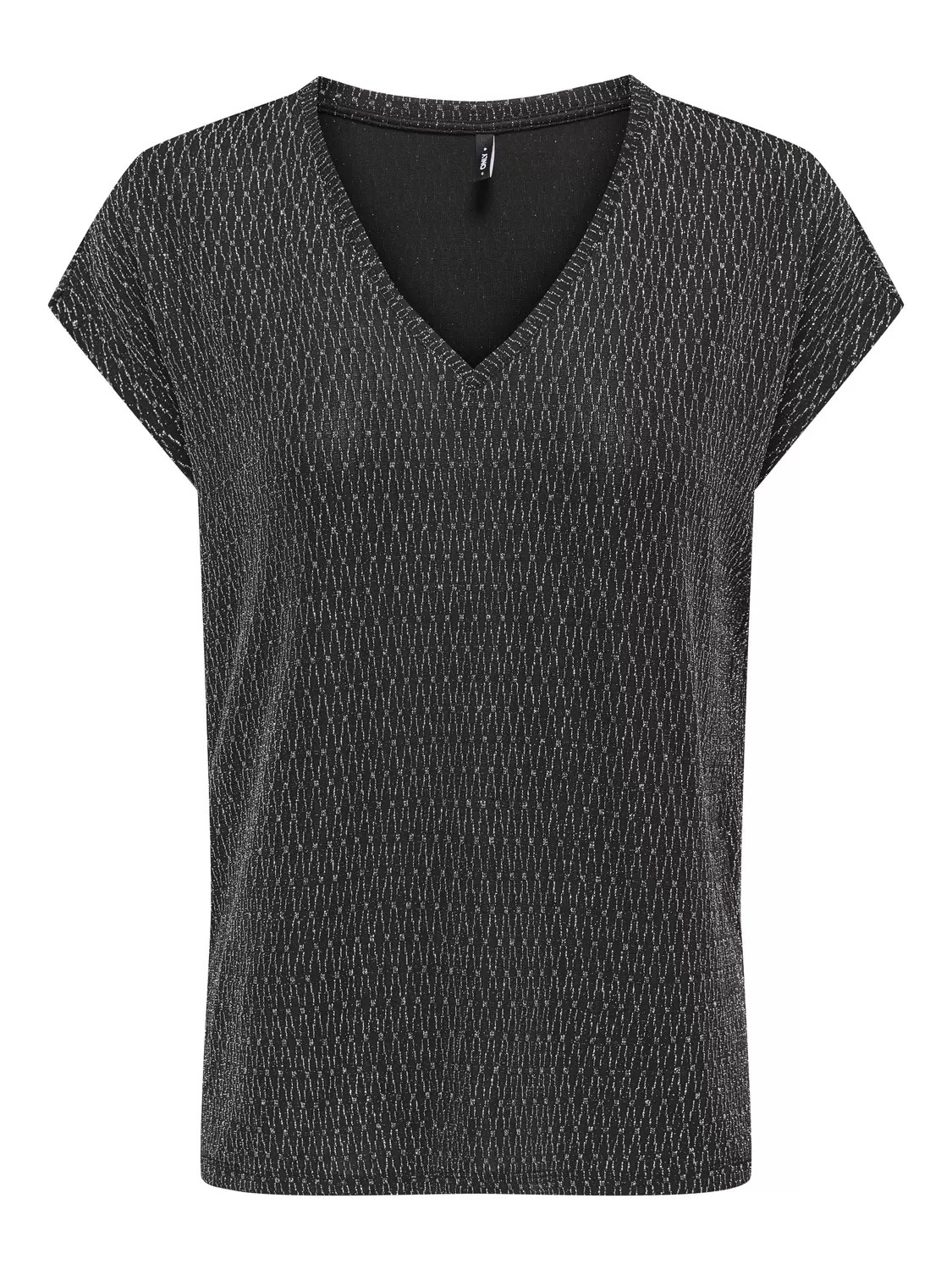 ONLCAROL S/S V-NECK GLITTER TOP BOX JRS