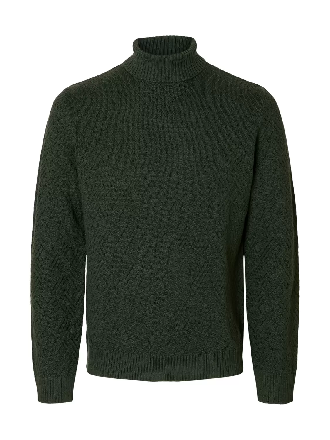SLHTREVOR LS KNIT STRUCTURE ROLL NECK