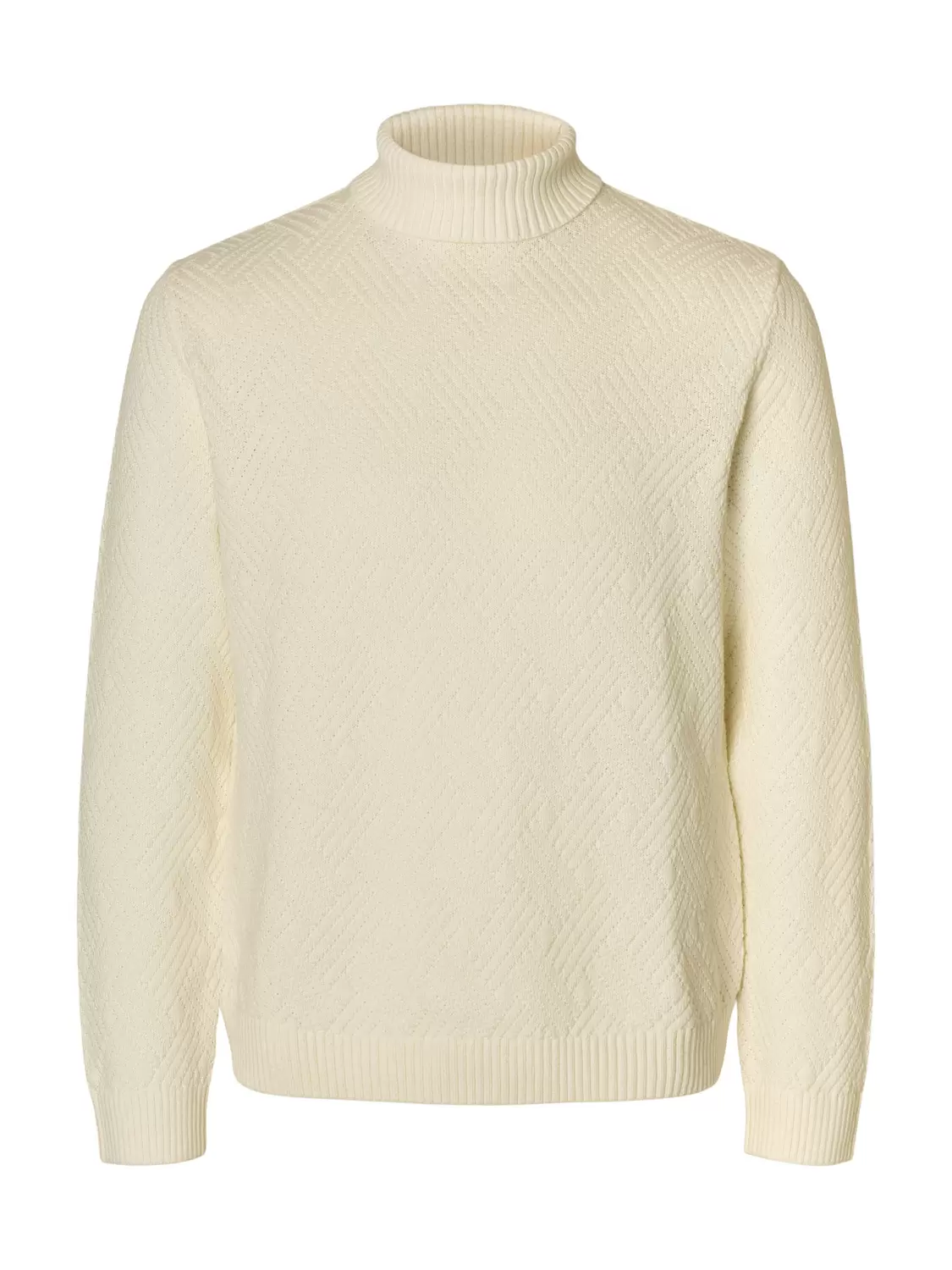 SLHTREVOR LS KNIT STRUCTURE ROLL NECK