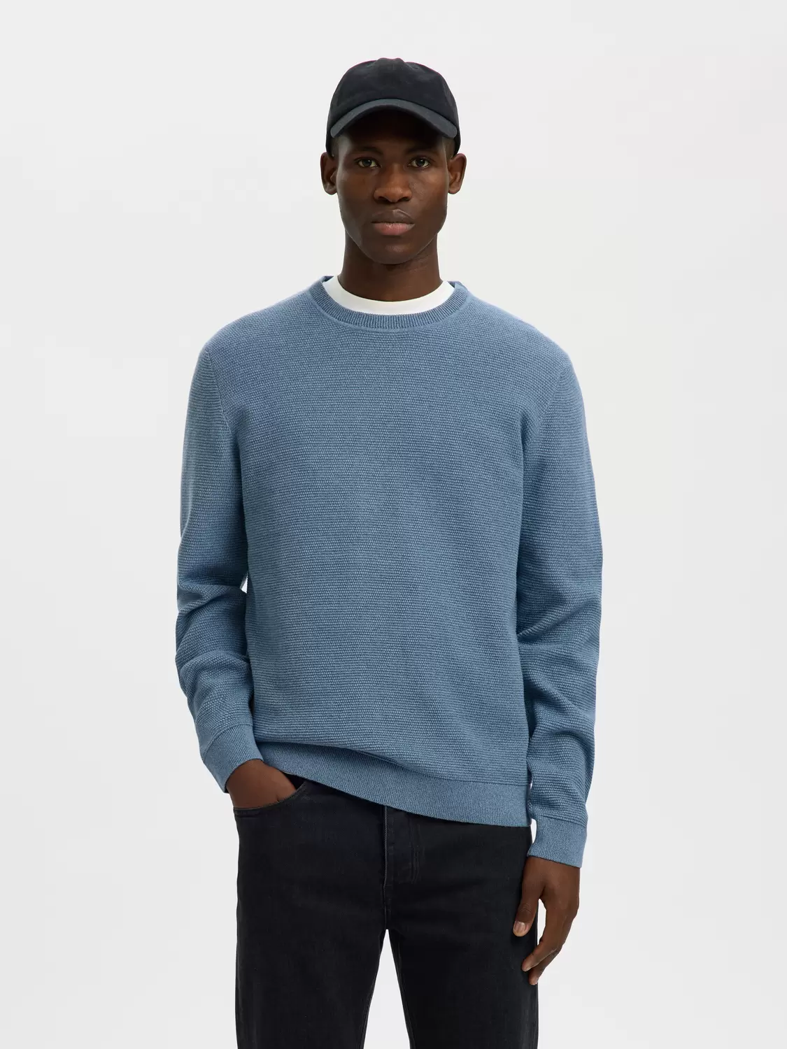 Slhwes LS Maglione Uomo In Puro Cotone A Righe – Scollo Rotondo - 4
