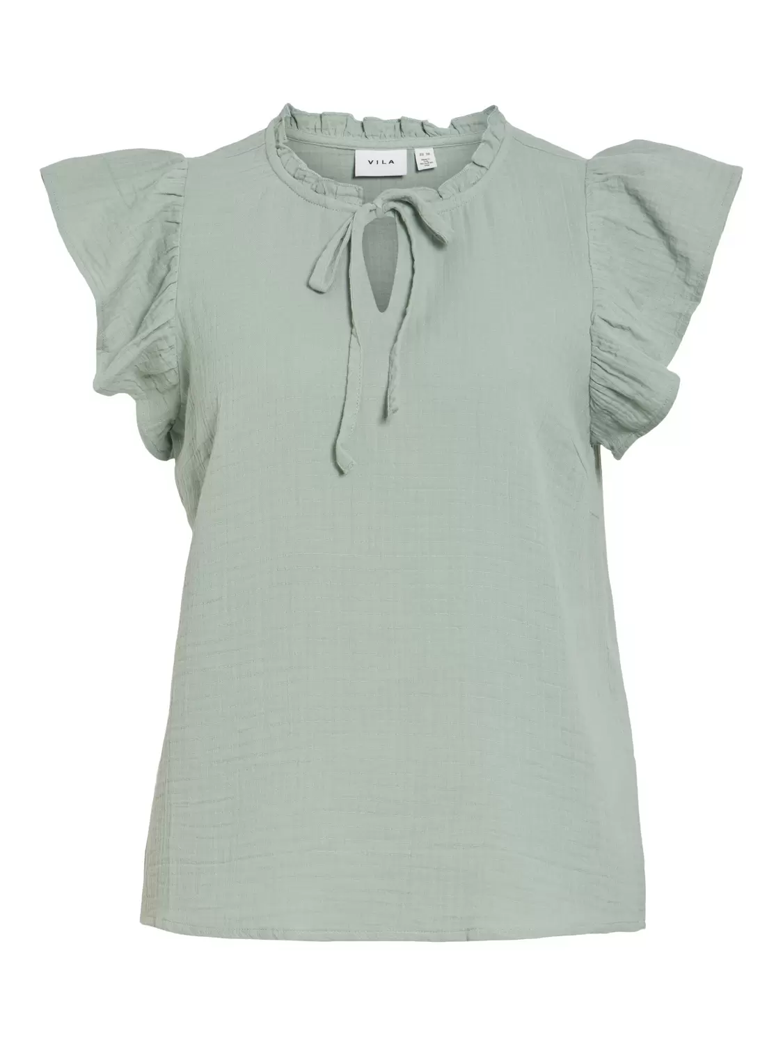 VILANIA O-NECK S/L FRILL TOP/VOL