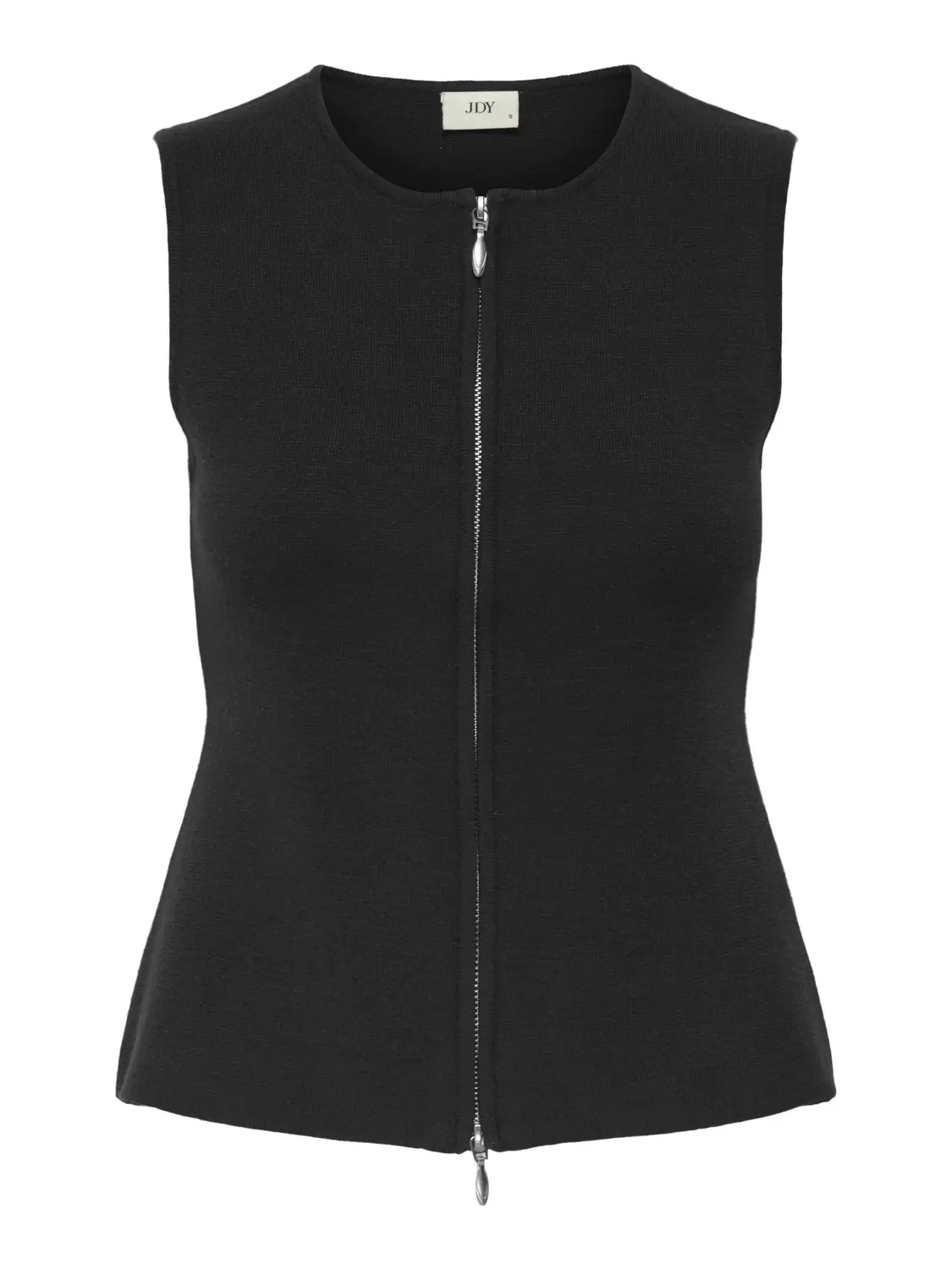 JDYRILEY S/L O-NECK TWO WAY ZIP VEST KNT