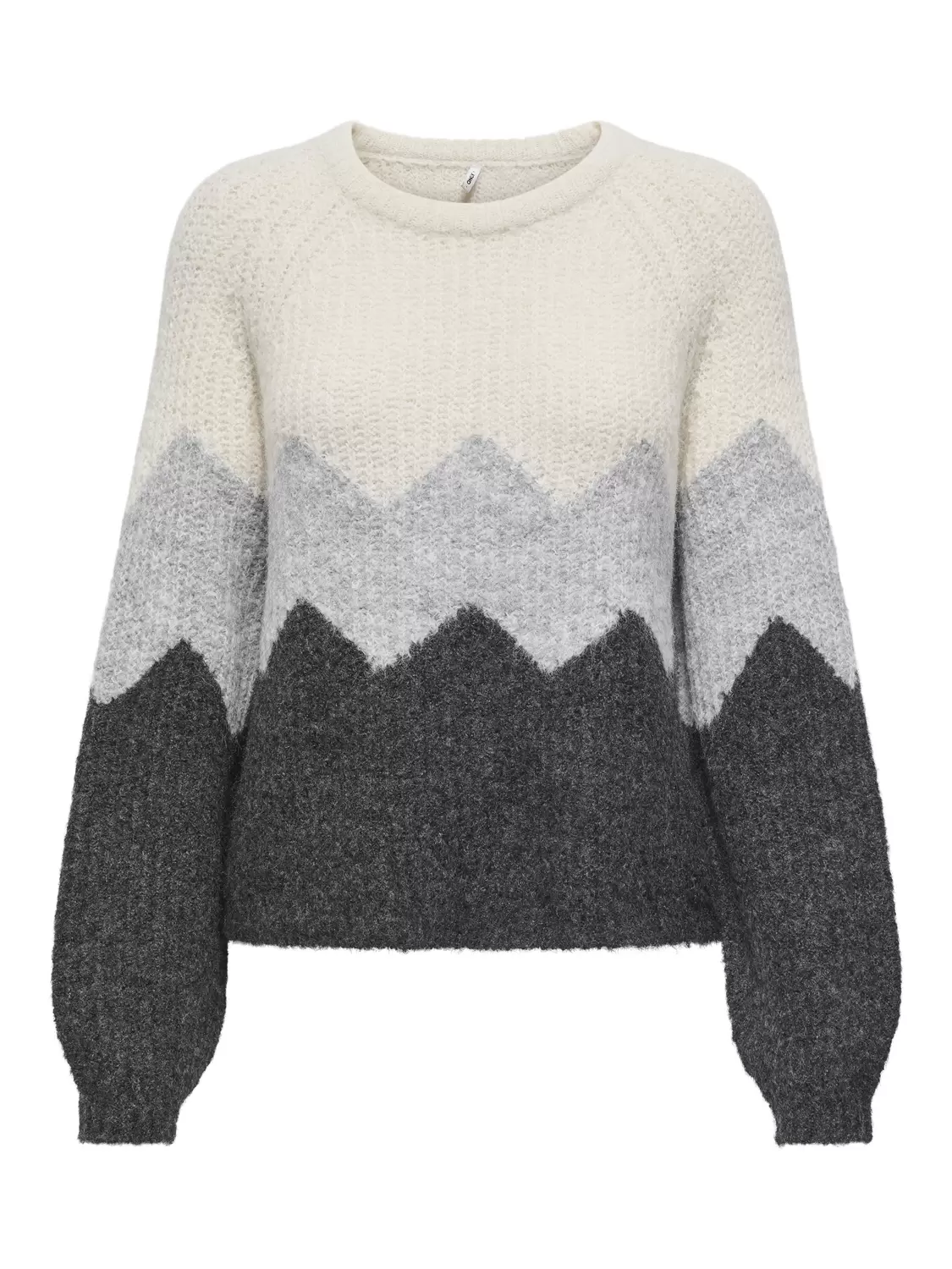 ONLMAE LIFE LS ZIGZAG O-NECK KNT