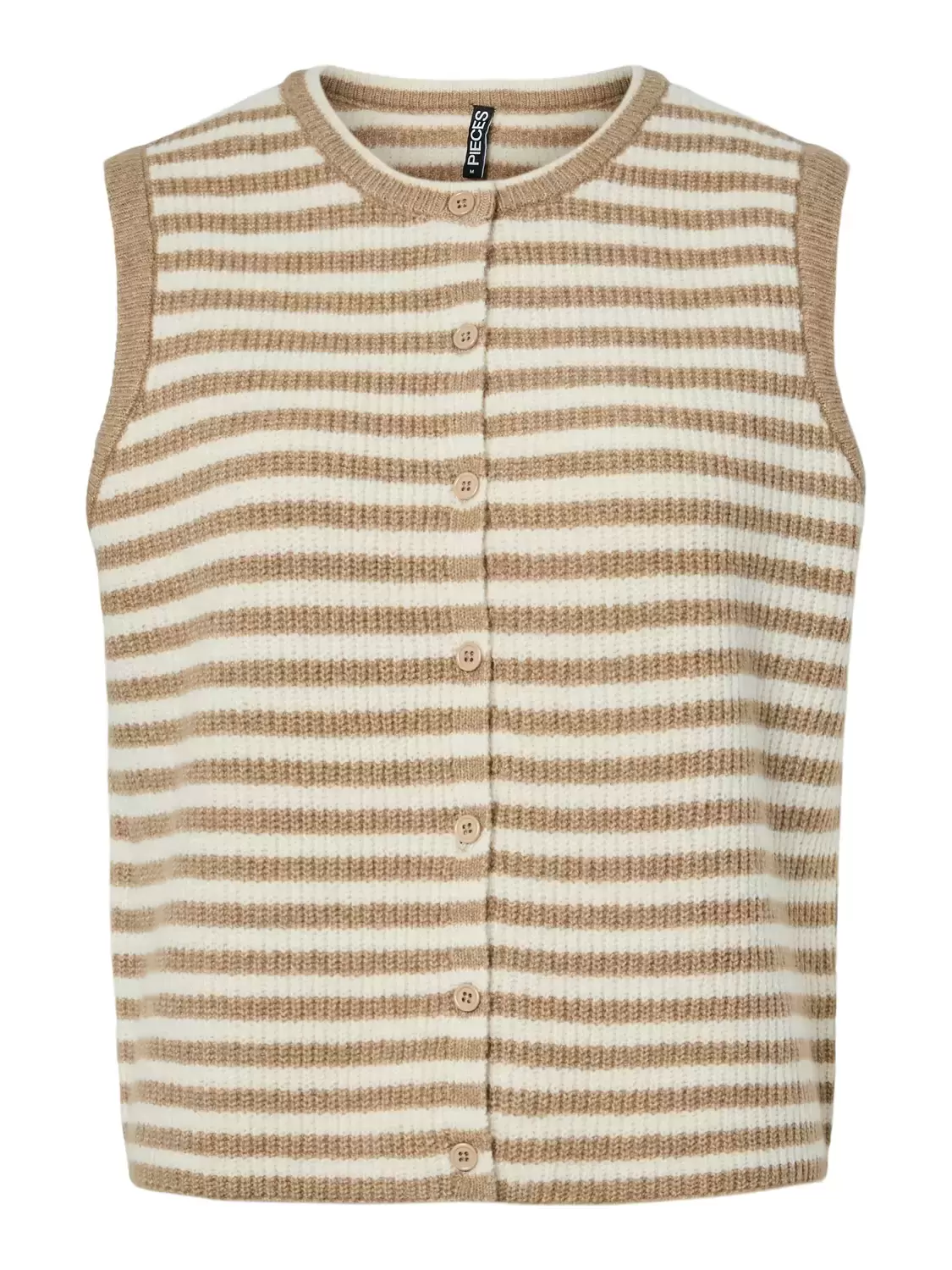 PCMAOU S O-NECK STRIPE CARDIGAN P femae