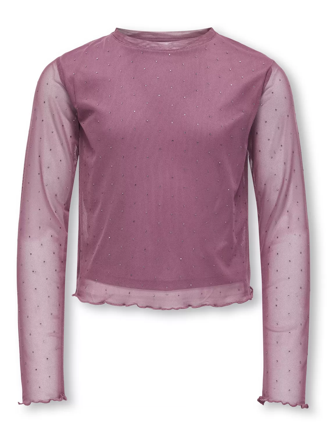 KOGJADA LIFE L/S RHINESTONE MESH TOP JRS