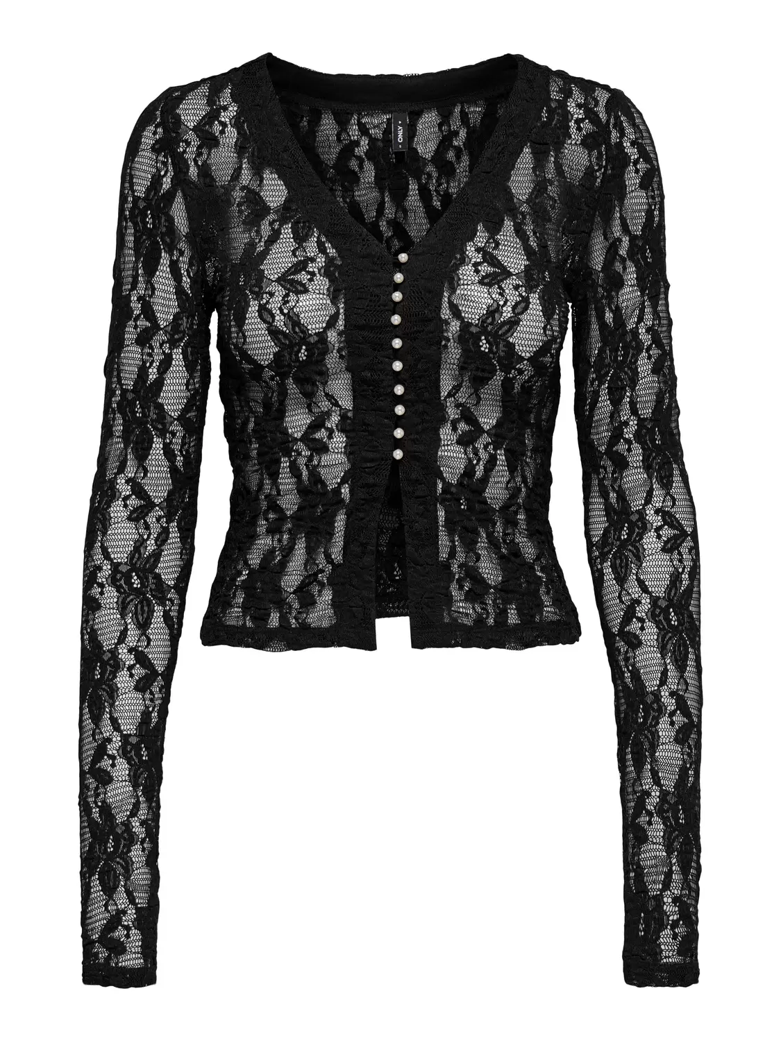 Only Shirt met V-hals ONLPETRA S/S LACE MIX TOP CS JRS in de online