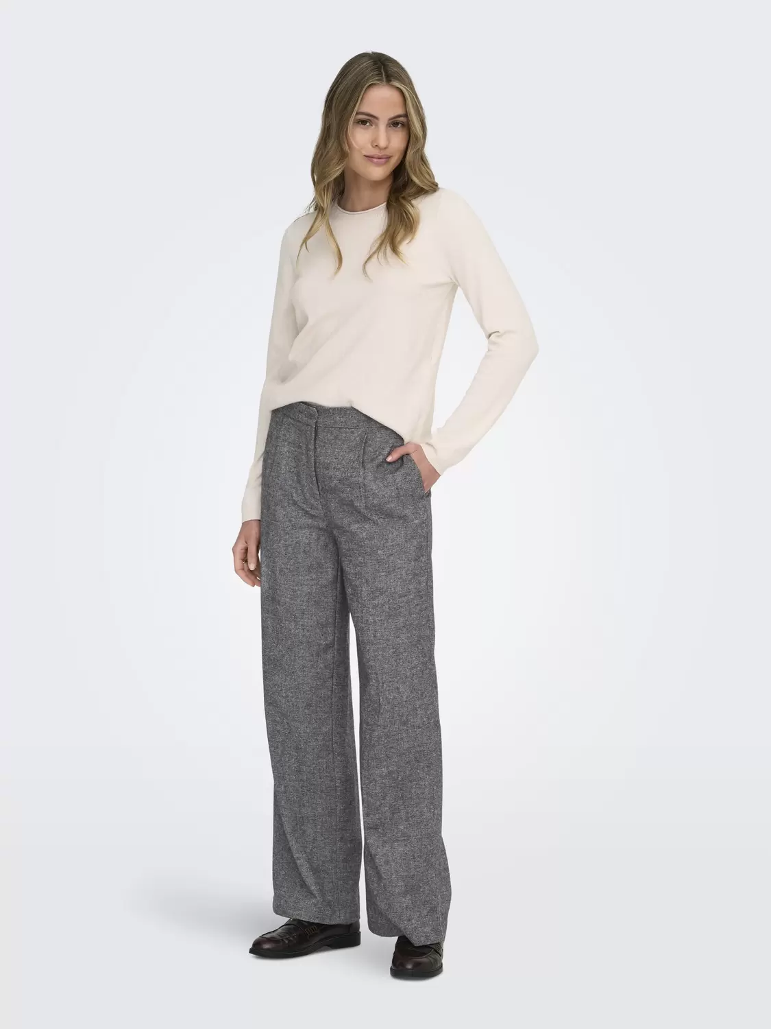 ONLBEKKA LIFE HW WIDE WOOL LOOK PANT TLR