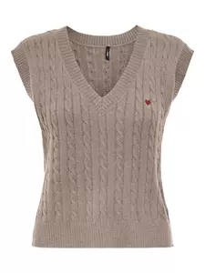 ONLKATIA SL CABLE V-NECK VEST CC KNT
