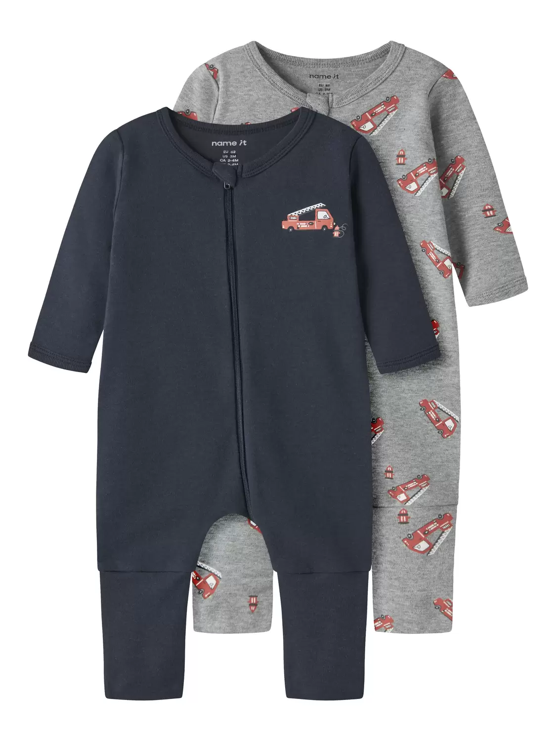 NBMNIGHTSUIT 2P ZIP FF FIRETRUCK NOOS