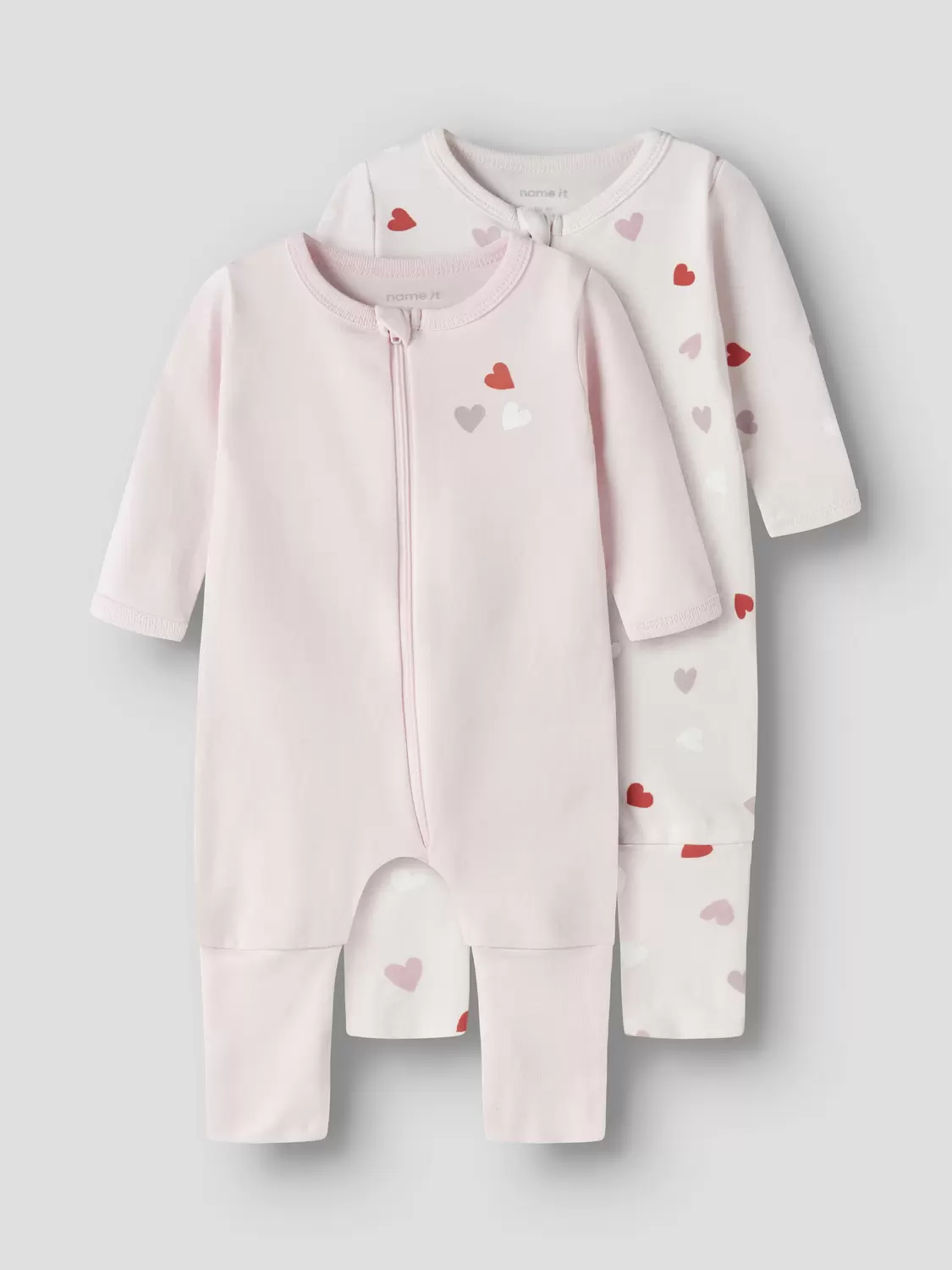 NBFNIGHTSUIT 2P ZIP FF CAR. HEART NOOS