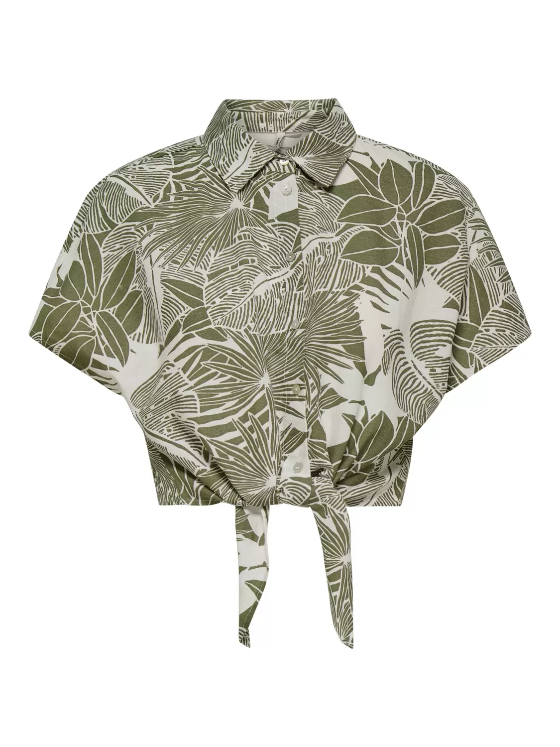 ONJAKIRI INEN S/S KNOT SHIRT WVN femae
