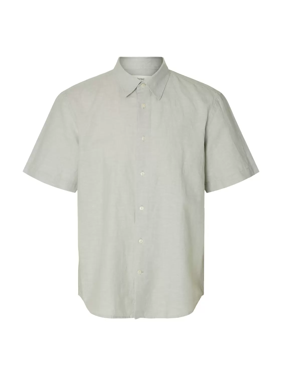 SLHREGCLAY LINENBLEND SS SHIRT CLA NOOS