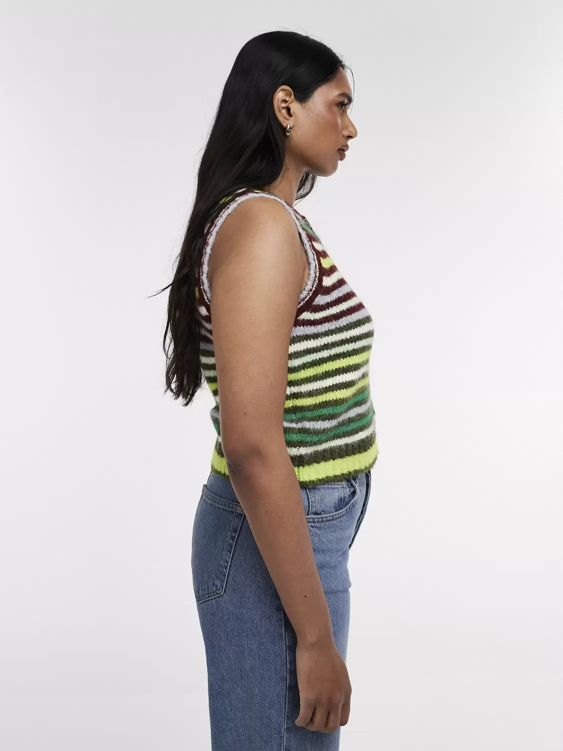 TSCARO STRIPE SL O-NECK VEST female