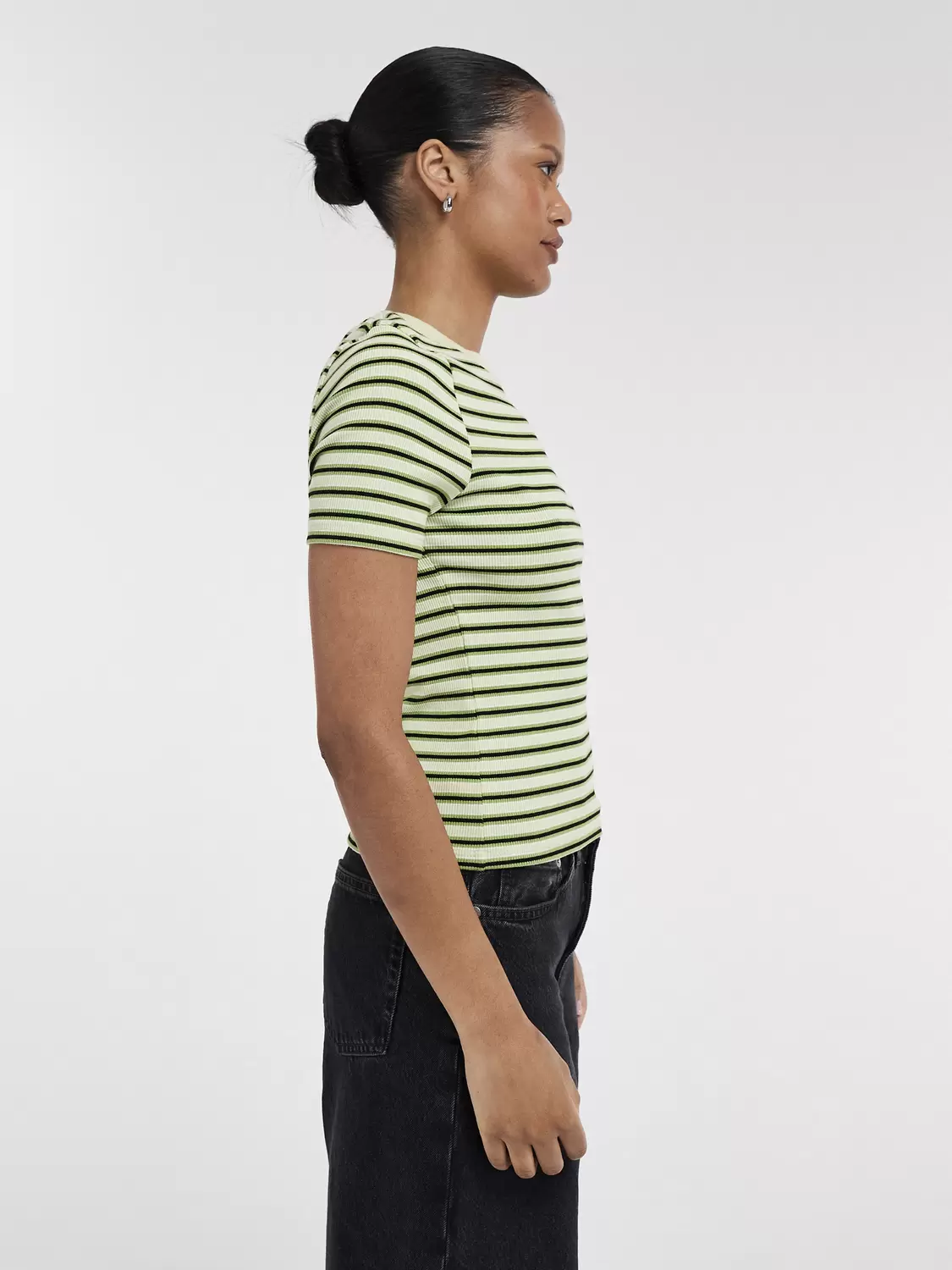 TSSALLY SS STRIPE RIB SHORT TEE JRS female