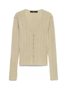 VMPEACH LS V-NECK CARDIGAN - 175626/Oatmeal