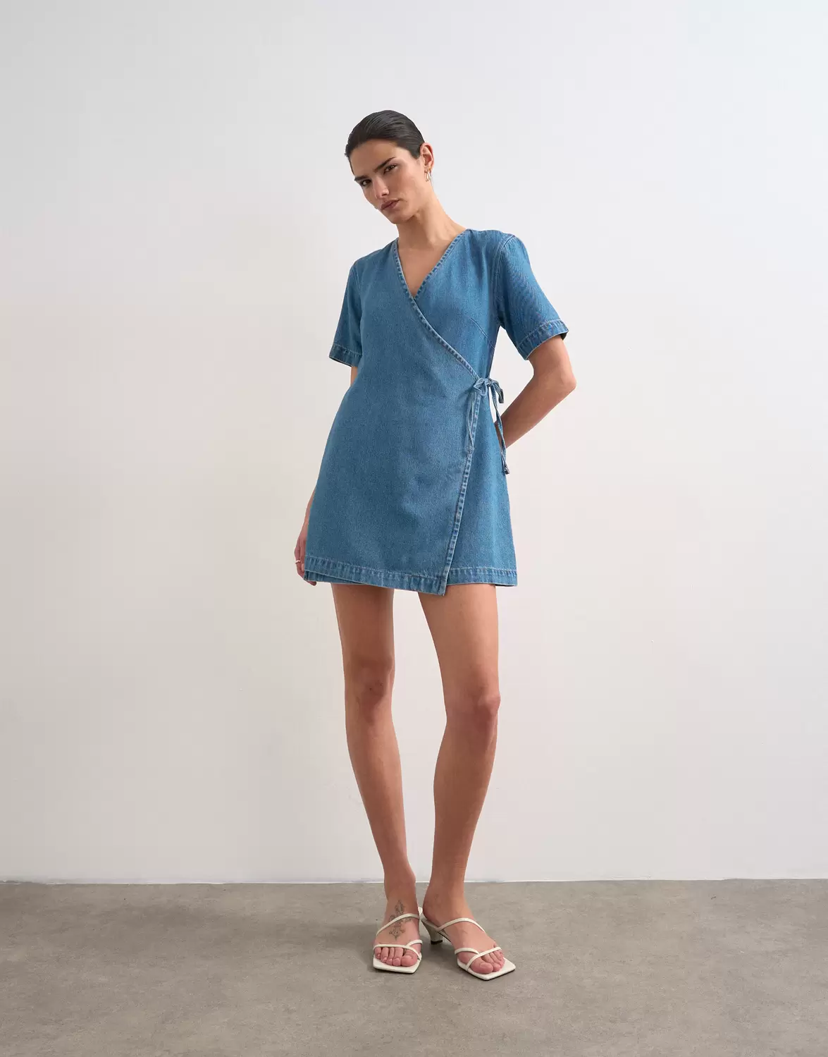 TSSOPHIE SS MINI DNM WRAP DRESS female