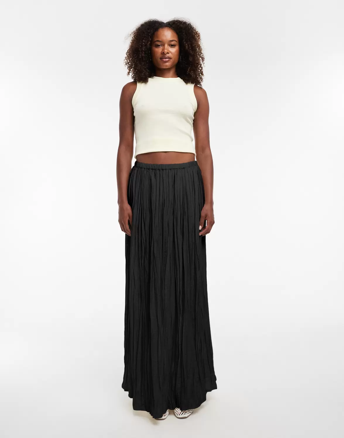 TSTHEA HR WAIST CRINKLE MAXI SKIRT female