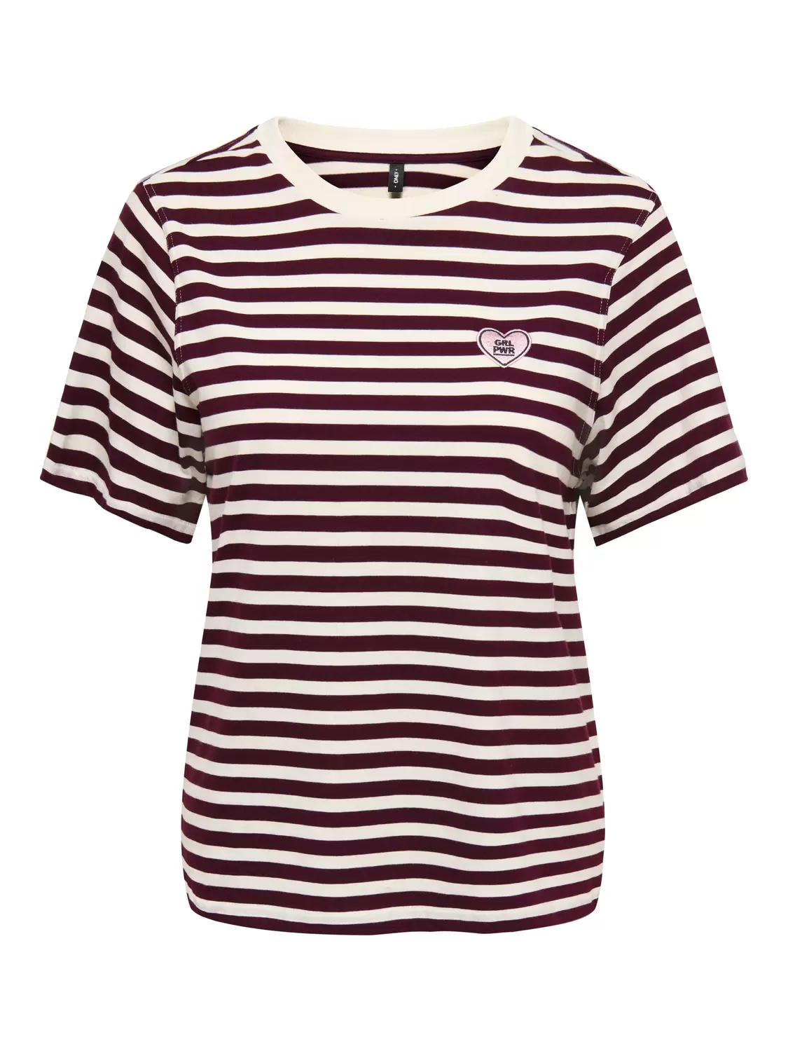 ONIVINA S/S O-NECK STRIPE TOP BOX femae