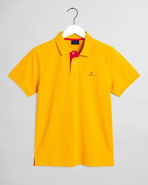 Piqué Rugger Poloshirt mit Kontrastkragen