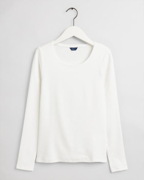 Geripptes Langarm-T-Shirt