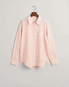 Relaxed Fit Leinen Bluse mit Streifen
