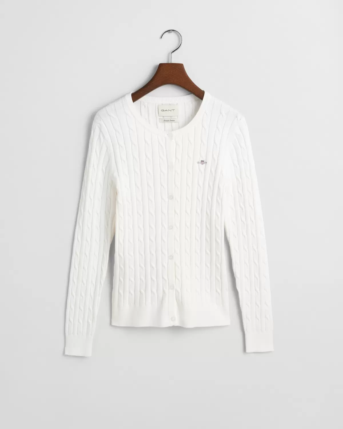 STRETCH COTTON CABLE CARDIGAN female