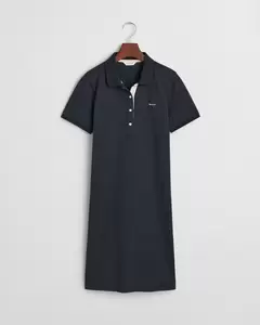 Piqué-Polokleid mit Kontrastkragen