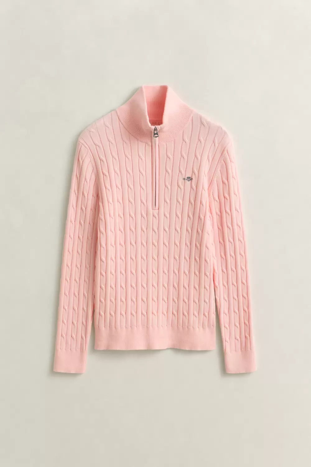 STRETCH COTTON CABLE HALF-ZIP female