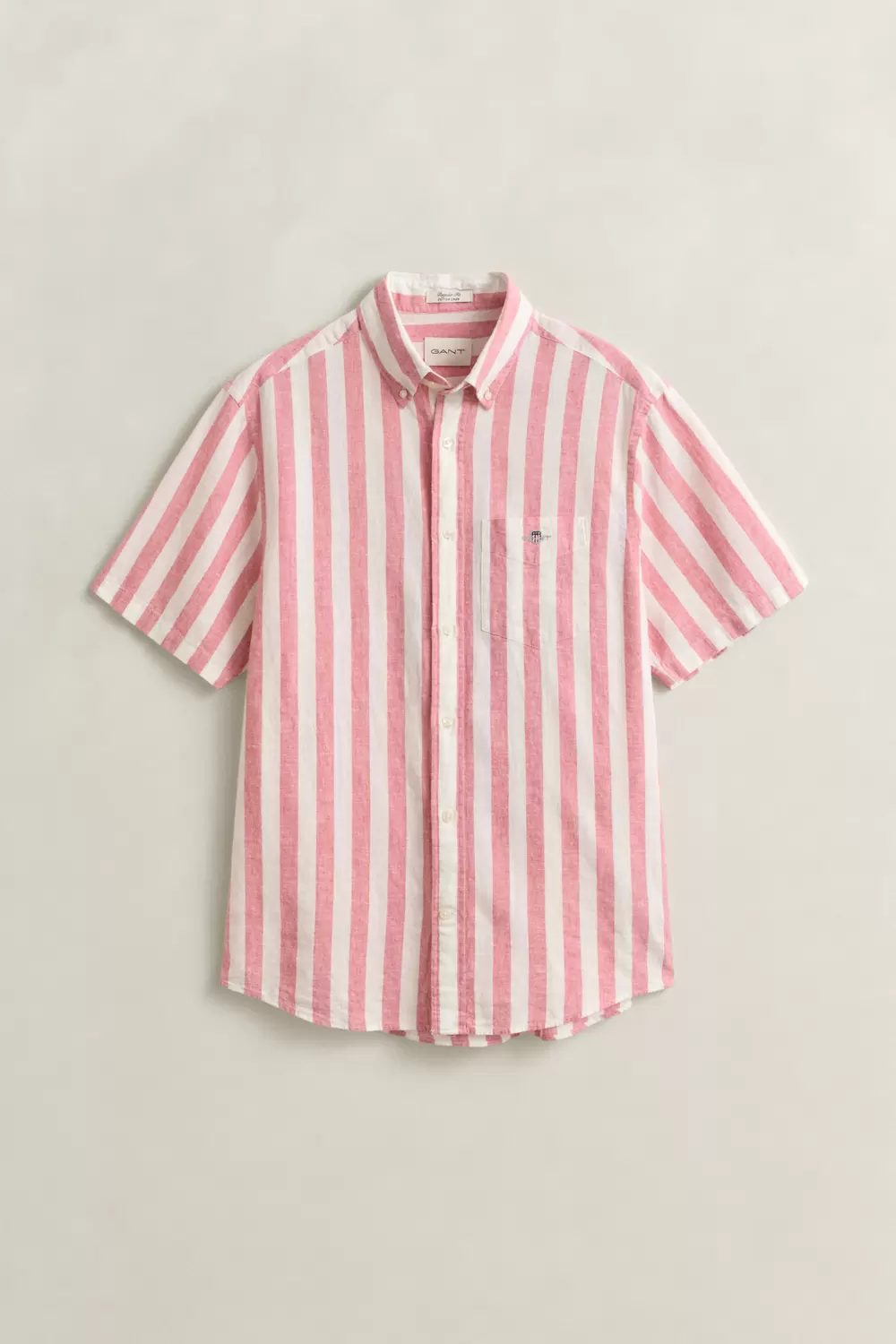 REG COTTON INEN STRIPE SS SHIRT mae