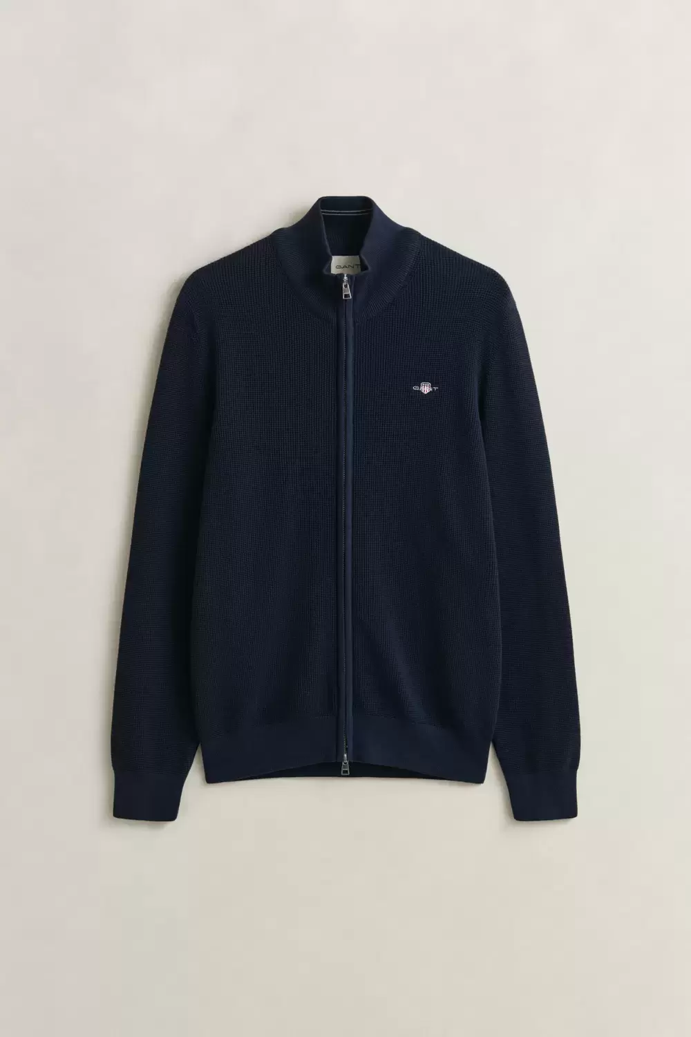 MICRO TEXTURED COTTON ZIP CARDIGAN male
